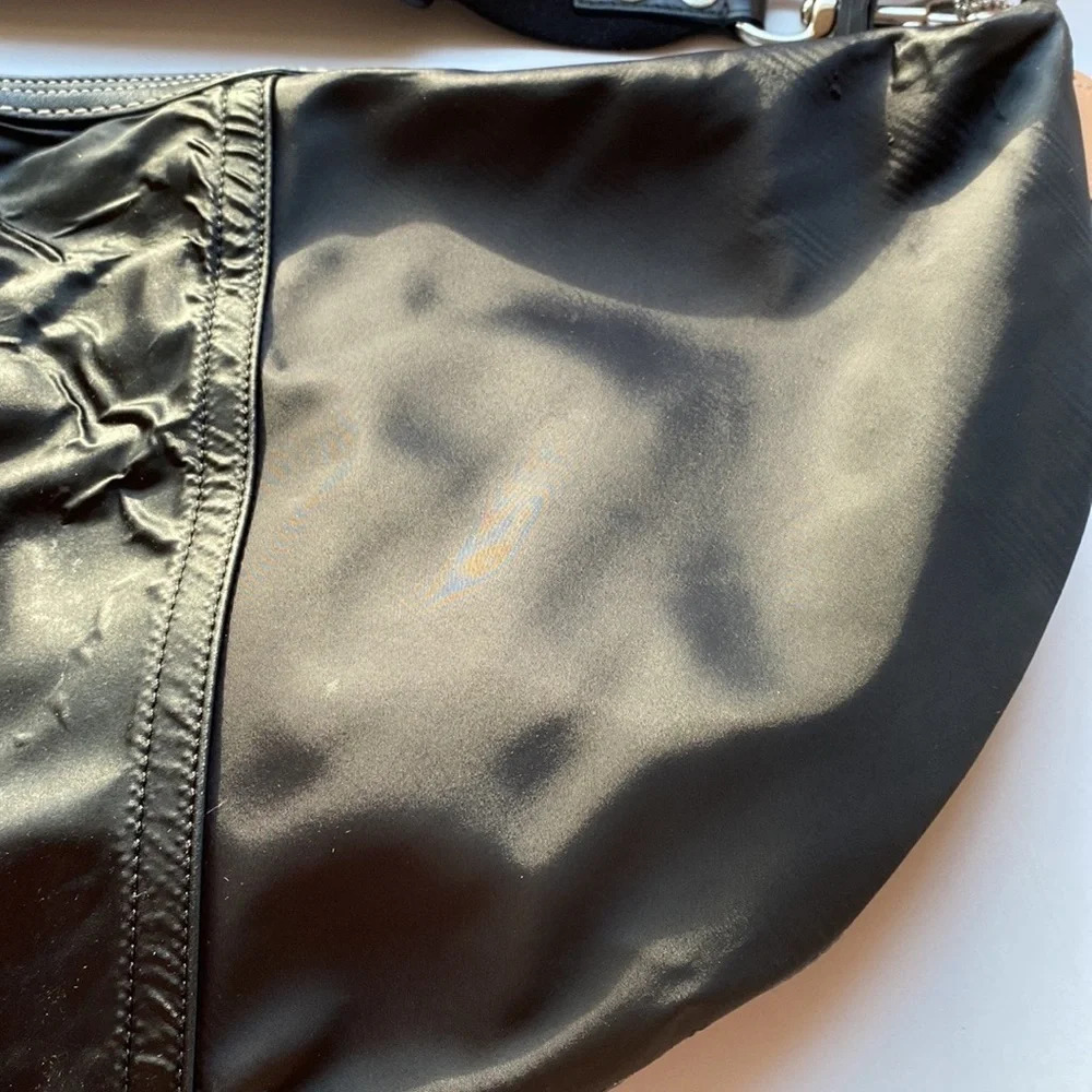 COACH Nylon Shoulder Bag Leather shoulder Washable Wipeable Black No L04J-1892 - Picture 10 of 16
